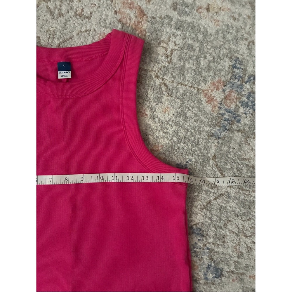 Old Navy Pink Rib-Knit High Neck Racerback Midi - Size Large - Picture 3 of 6